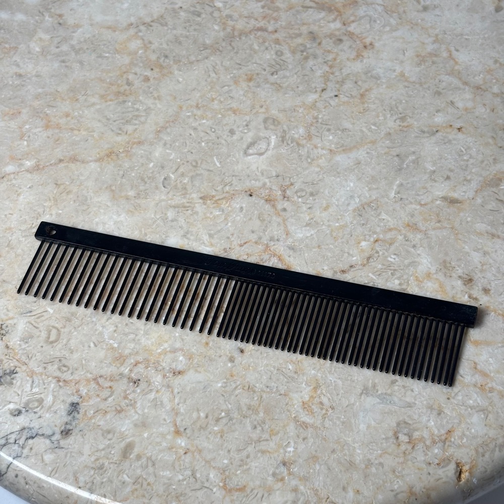 Four Paws Pet Grooming Comb 11170 OS Black Metal Dual Spacing Fine Coarse Teeth